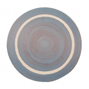 Round Casual Blue Dining Mat