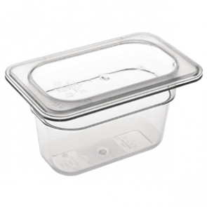 Vogue Polycarbonate 1/9 Gastronorm Container 65mm Clear