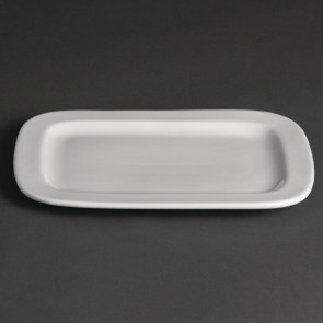 Olympia Whiteware Rounded Rectangular Plates 230mm