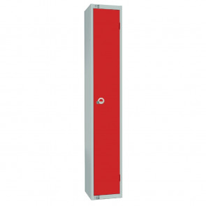 Elite Single Door Padlock Locker with Sloping Top Red
