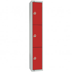 Elite Four Door Camlock Locker with Sloping Top Red