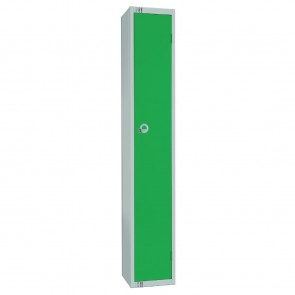 Elite Single Door Padlock Locker with Sloping Top Green