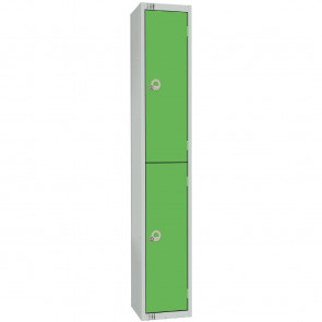 Elite Two Door Padlock Locker with Sloping Top Green